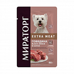 Корм конс. полнорационный Winner Extra Meat с говядиной в соусе для взрослых собак мелких пород "Говядина Black Angus в соусе"